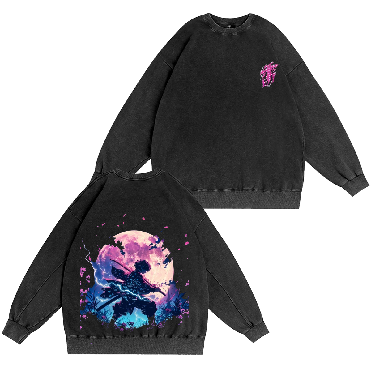 Demon Slayer vintage Zenitsu Washed T-shirt/Crewneck/Hoodie