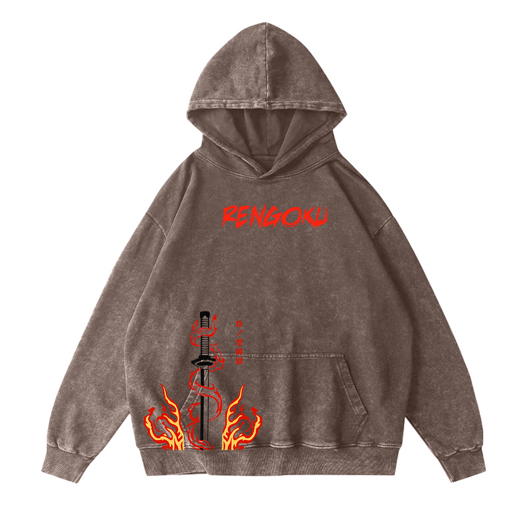Camiseta lavada unisex de Rengoku Demon Slayer Anime