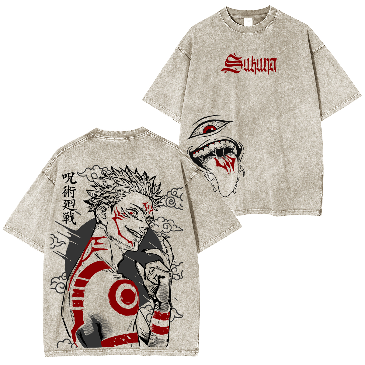 Camiseta/Sudadera/Sudadera con capucha Lavado Jujutsu Kaisen Sukuna