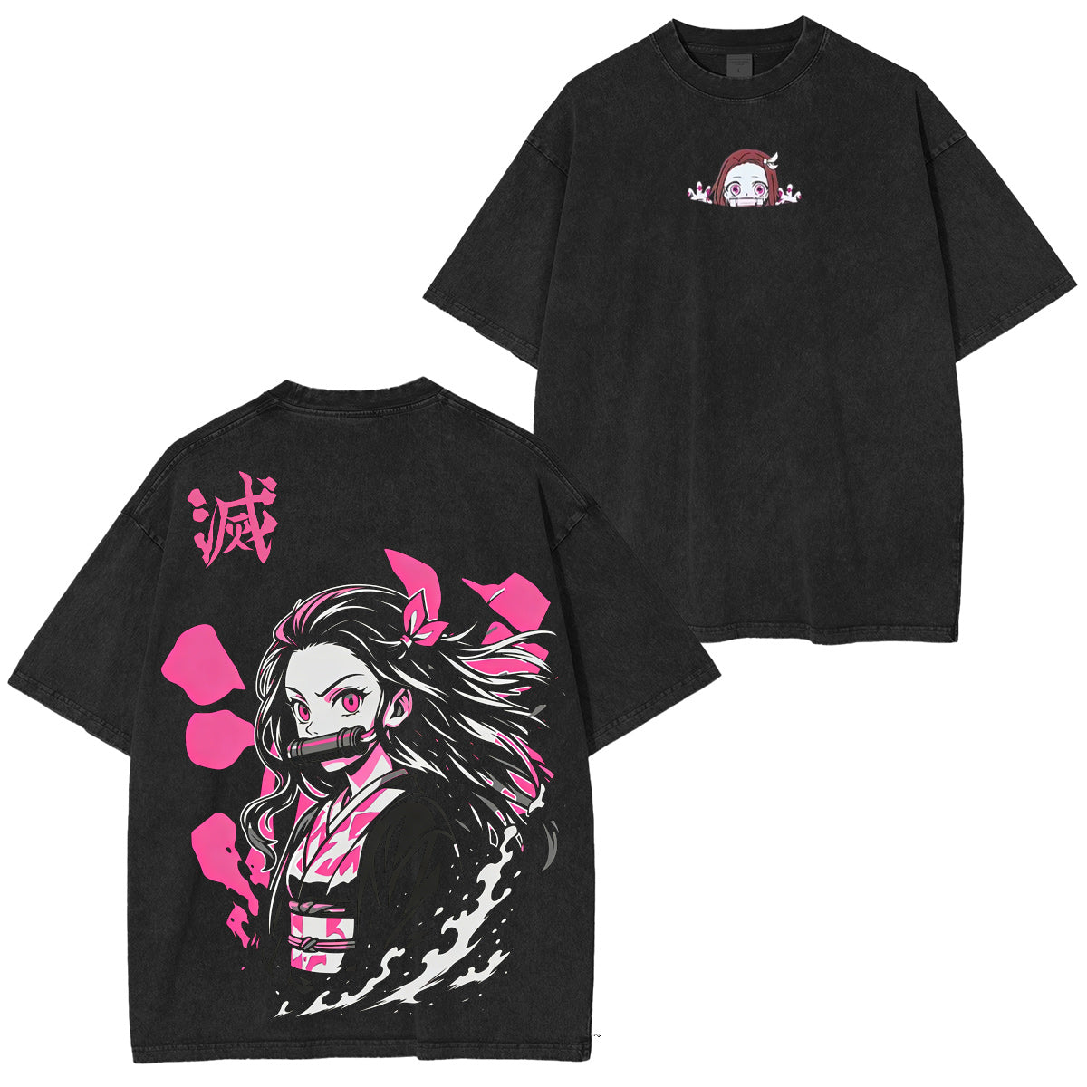 Camiseta/Sudadera/Sudadera con capucha lavada de Kamado Nezuko de Demon Slayer