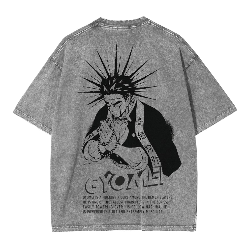 Camiseta Unisex Lavada de Anime Gyomei