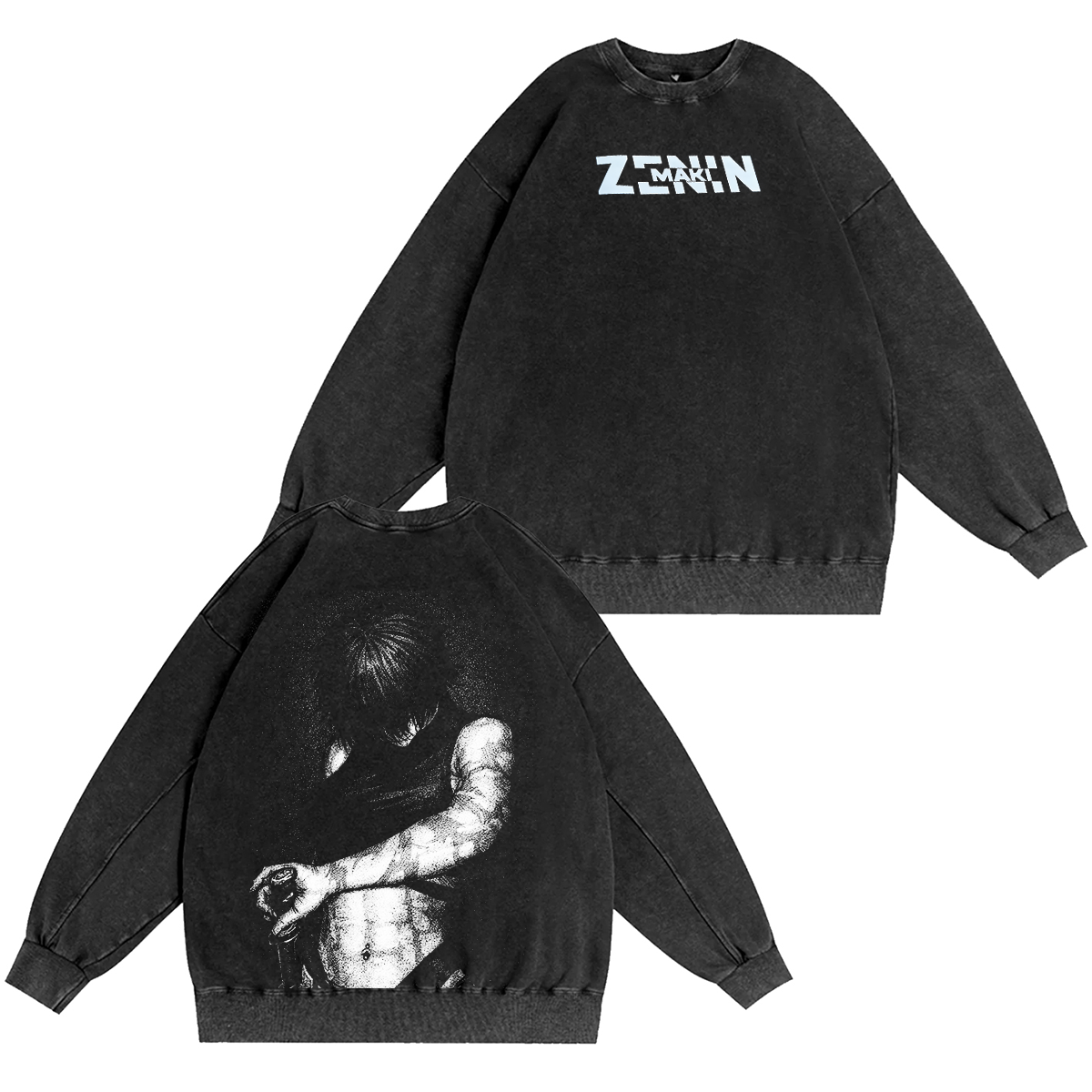 Camiseta/Sudadera/Sudadera con Capucha Estampado Maki Zenin Jujutsu Kaisen Anime Efecto Desgastado
