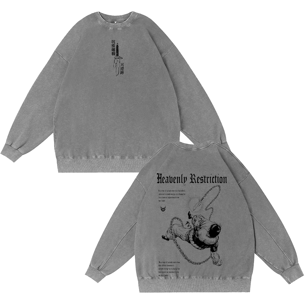 Camiseta/Cuello redondo/Sudadera con capucha unisex lavada de Toji Fushiguro Jujutsu Kaisen