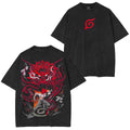 Camiseta/Sudadera de cuello redondo/Sudadera con capucha de Naruto efecto desgastado