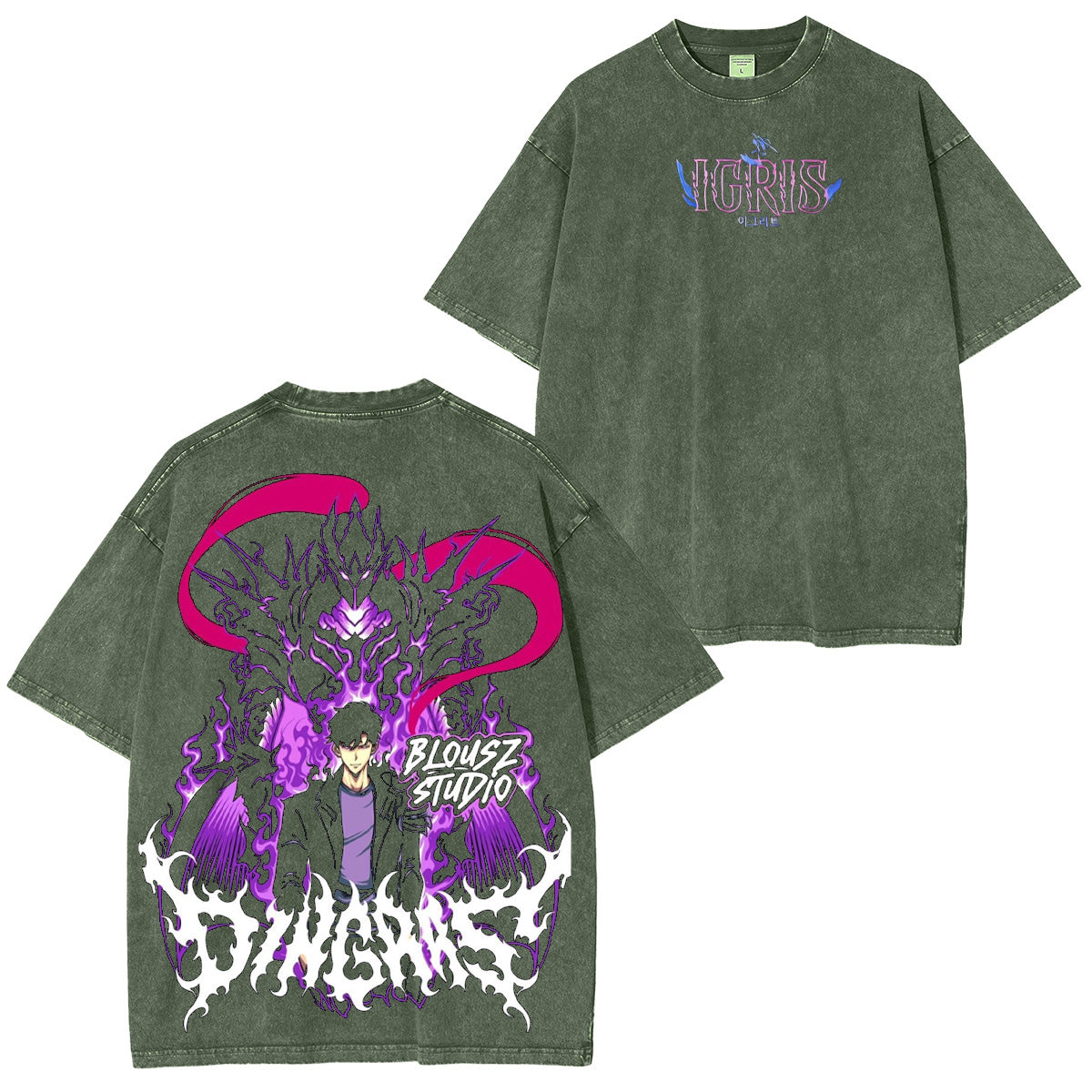 Camiseta/Sudadera/Sudadera con capucha desgastada de Solo Leveling
