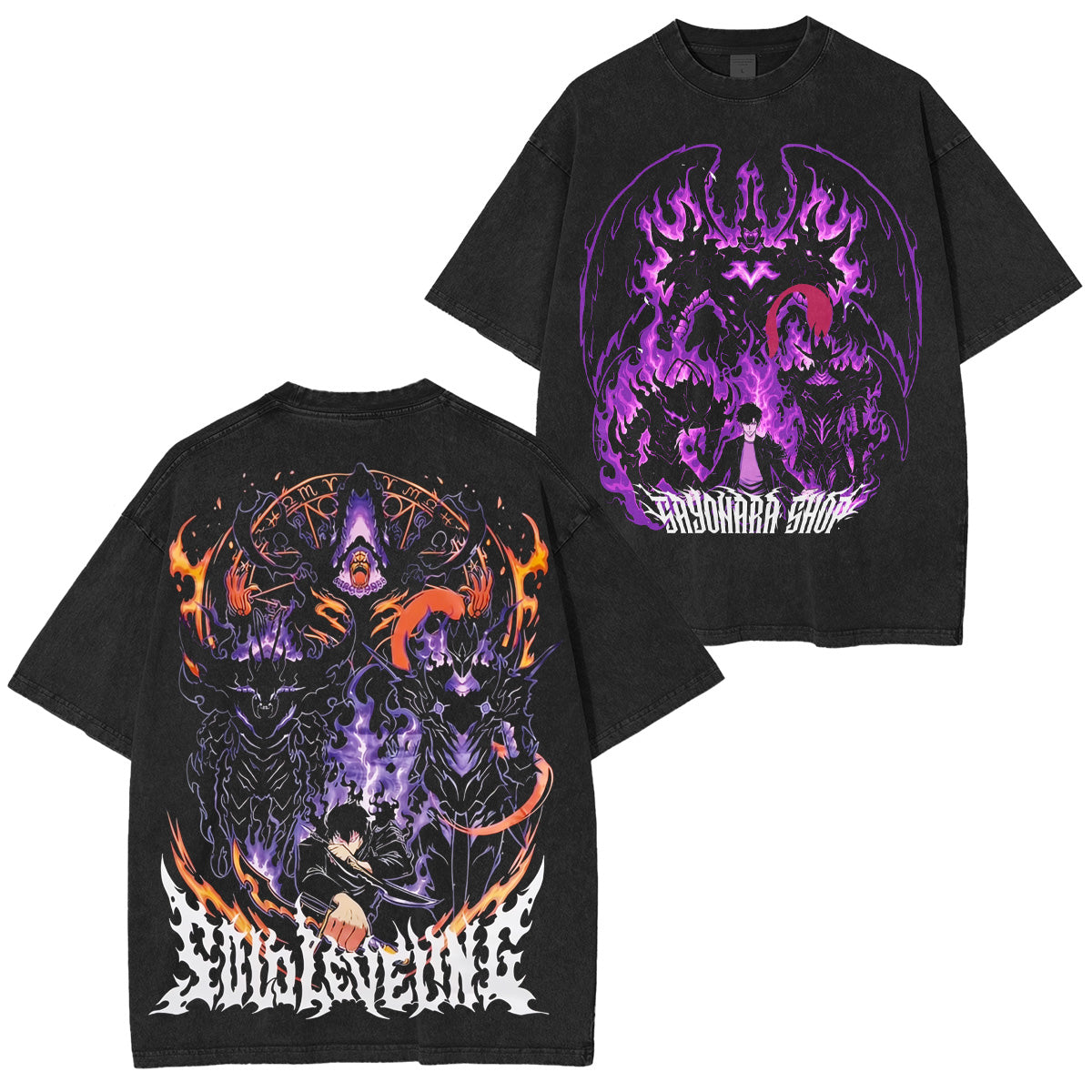 Camiseta/Sudadera de cuello redondo/Sudadera con capucha desgastada de Solo Leveling