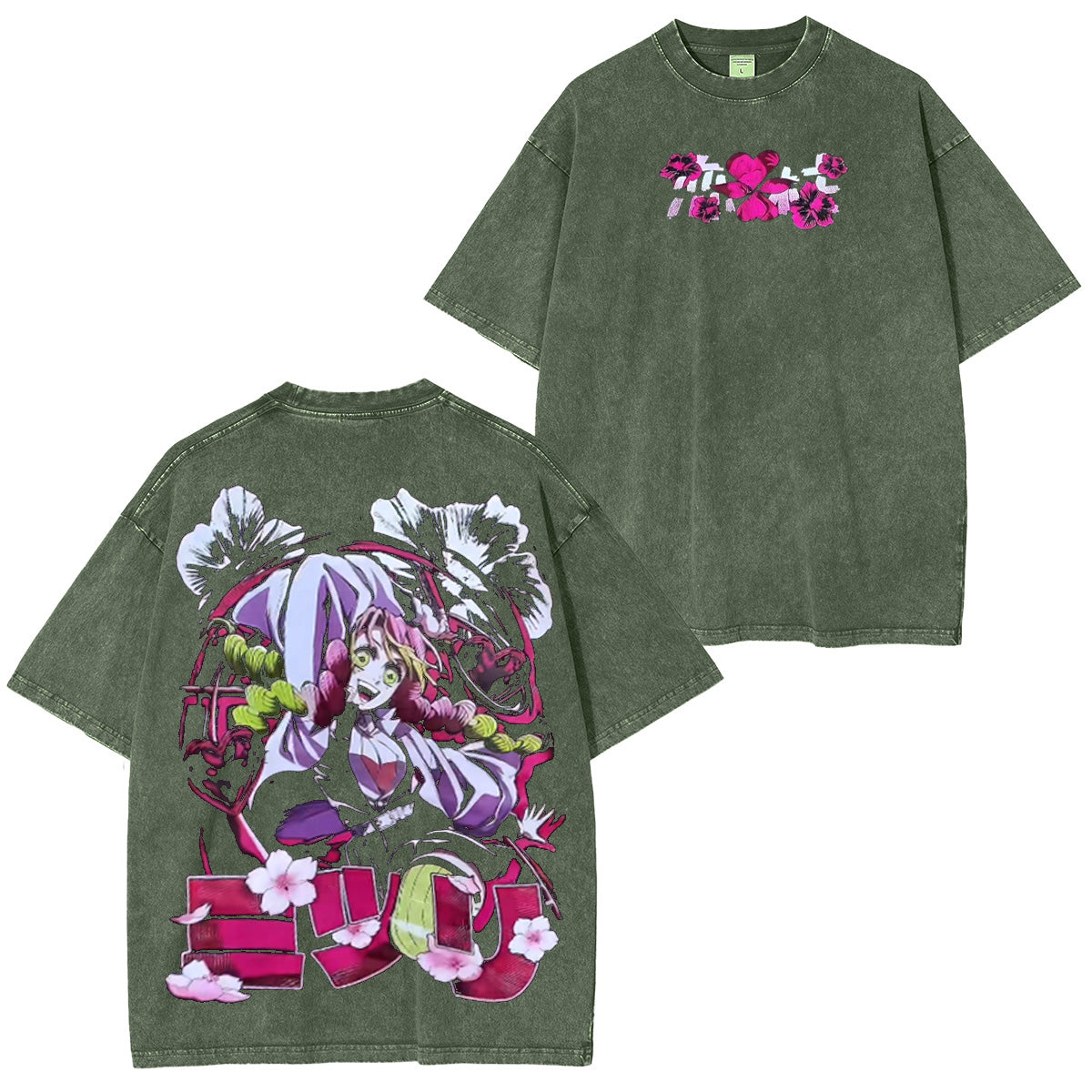 Mitsuri Kanroji Demon Slayer T-shirt délavé/Col rond/Sweat à capuche