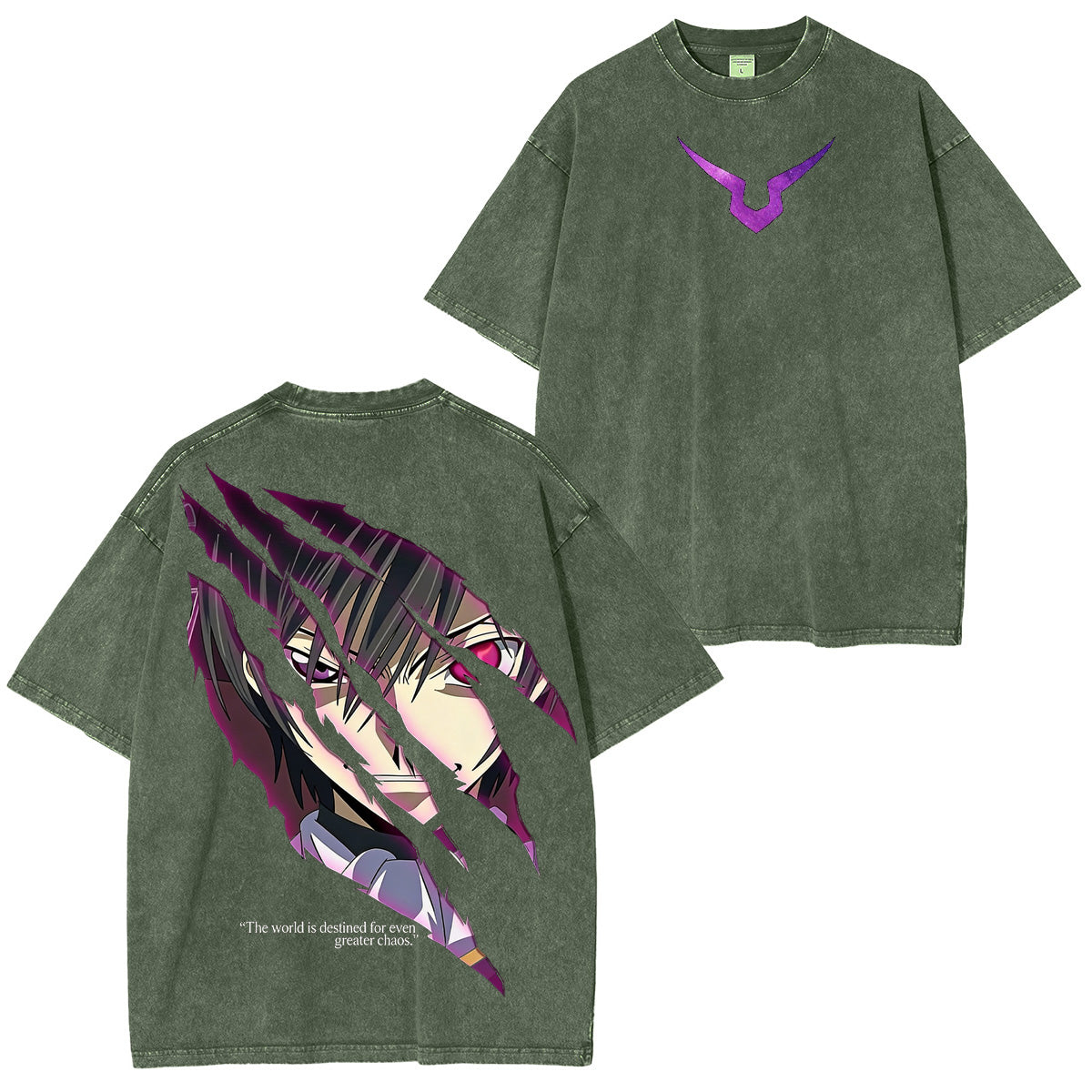 Code Geass: Lelouch de la Rébellion T-shirt/Col ras du cou/Sweat à capuche délavé