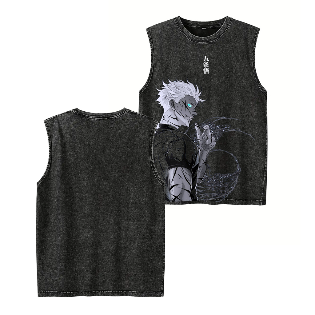 Camiseta sin mangas estampada de Anime Gojo