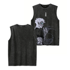 Camiseta sin mangas estampada de Anime Gojo
