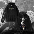 Sweat-shirt à capuche délavé vintage Jujutsu Kaisen