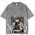 T-shirt délavé unisexe Zenitsu Demon Slayer