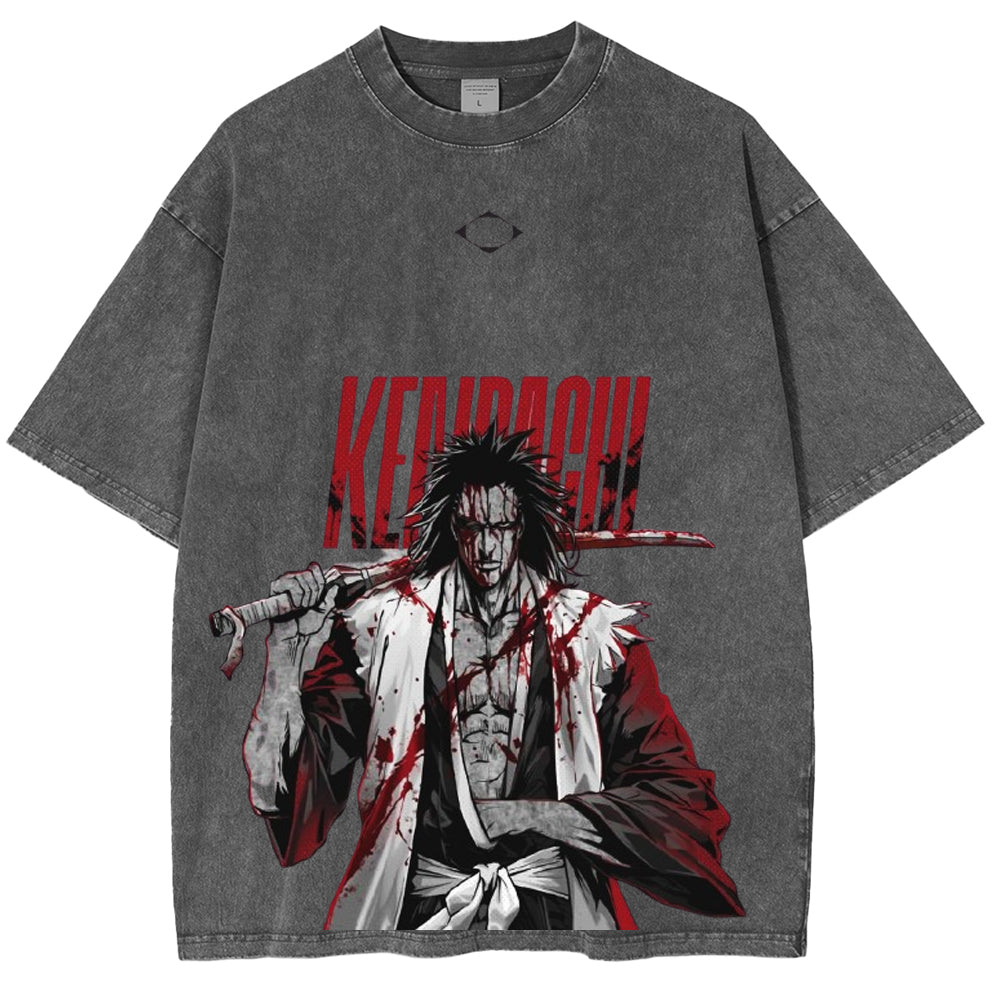 Zaraki Bleach Anime Unisex Washed T-Shirt