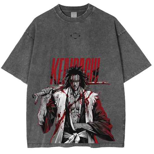 Zaraki Bleach Anime Unisex Washed T-Shirt