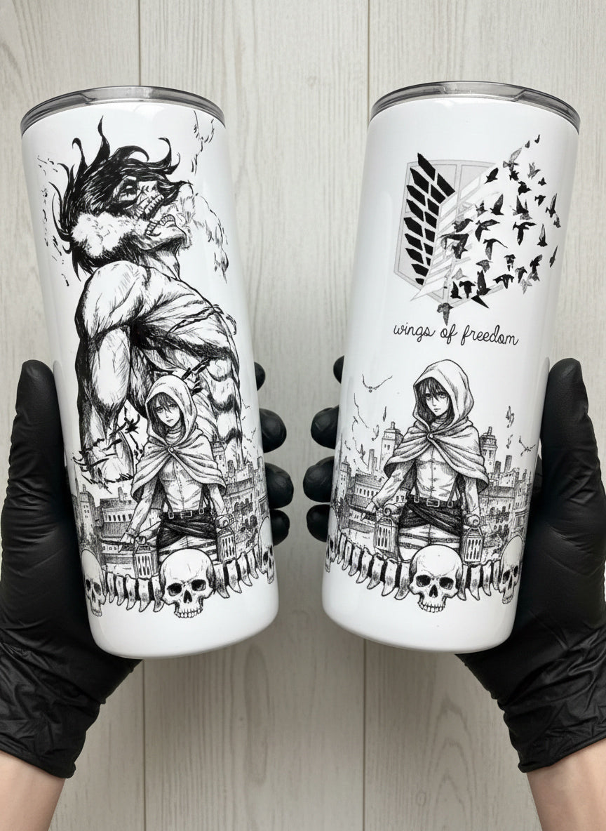 Attack on Titan Themed engraved Stanley Tumbler Cup