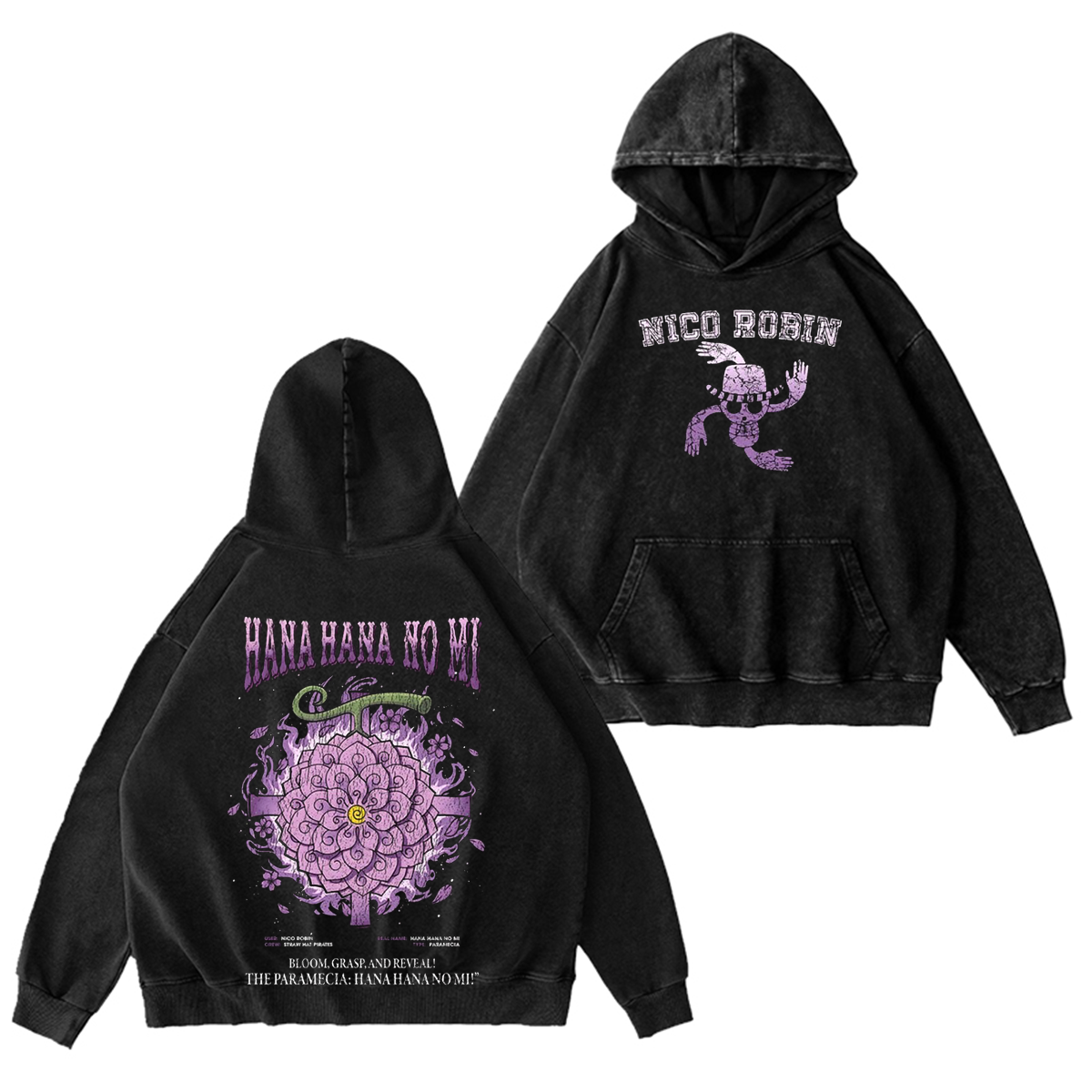 Hana Hana no Mi-One Piece Vintage Washed T-shirt/Crewneck/Hoodie
