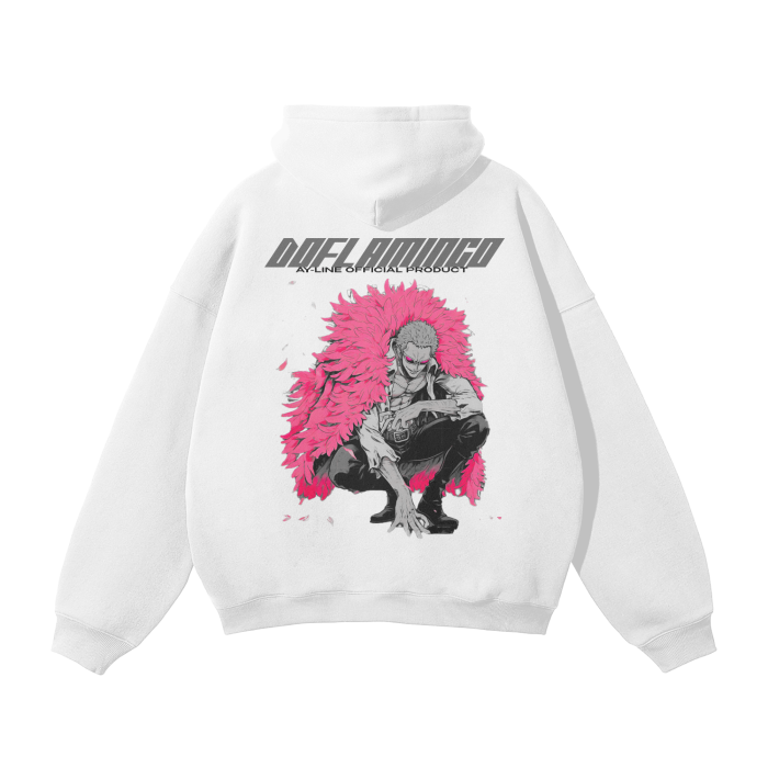 Sweat à capuche streetwear Threaded Tyrant Y2K blanc