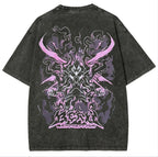 T-shirt unisexe délavé imprimé Solo Leveling