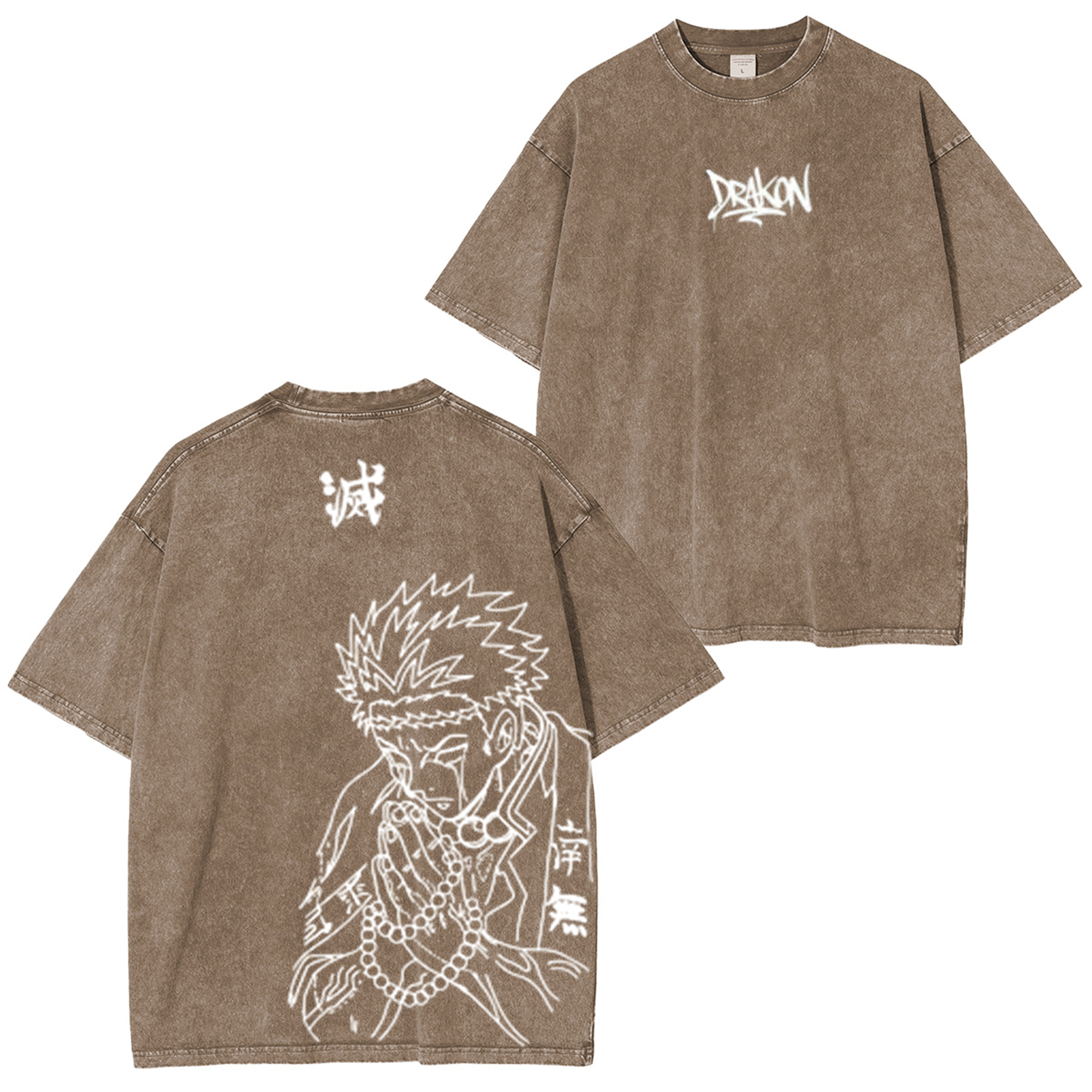 Camiseta unisex lavada de Demon Slayer Anime