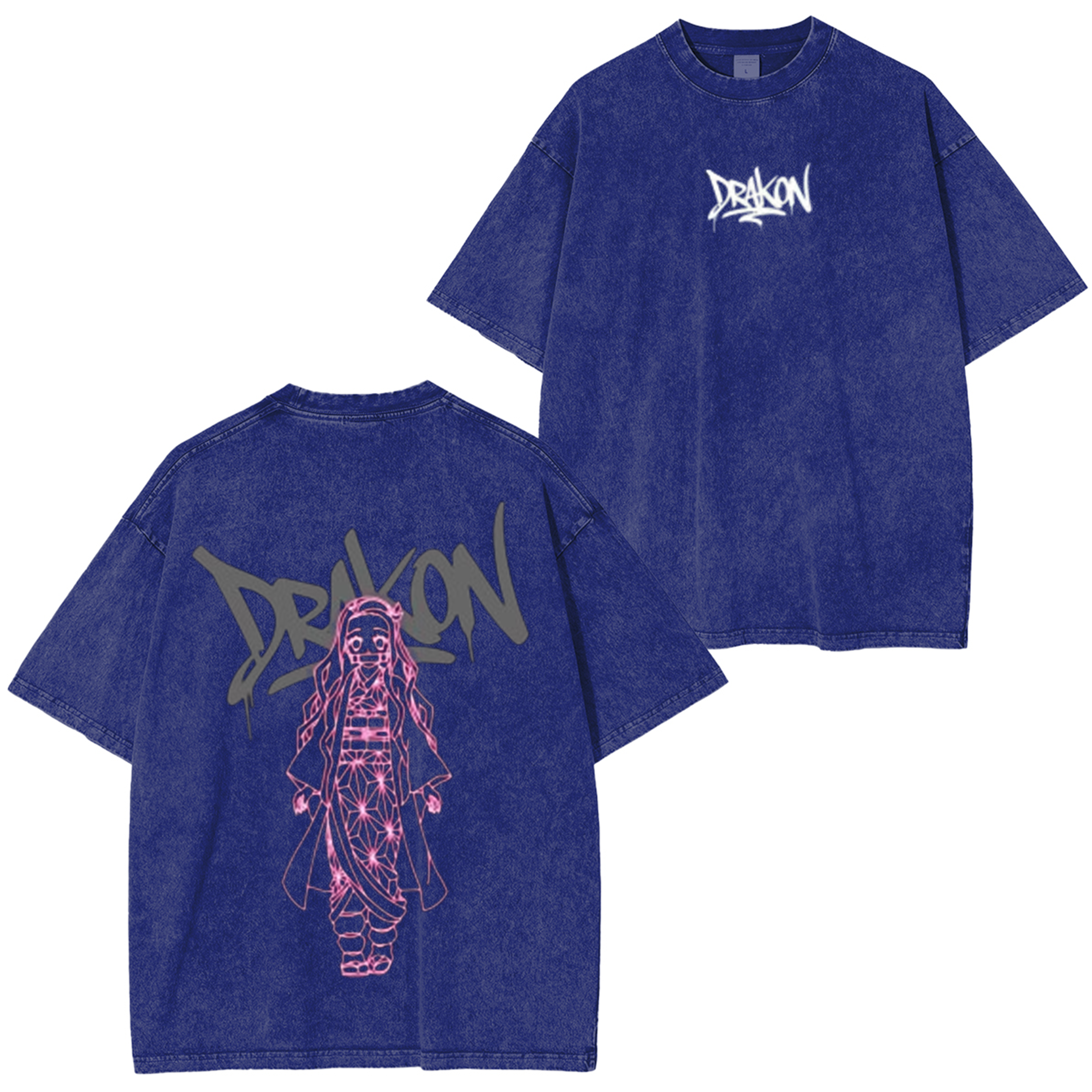 Camiseta unisex lavada Demon Slayer Nezuko Kamado Anime