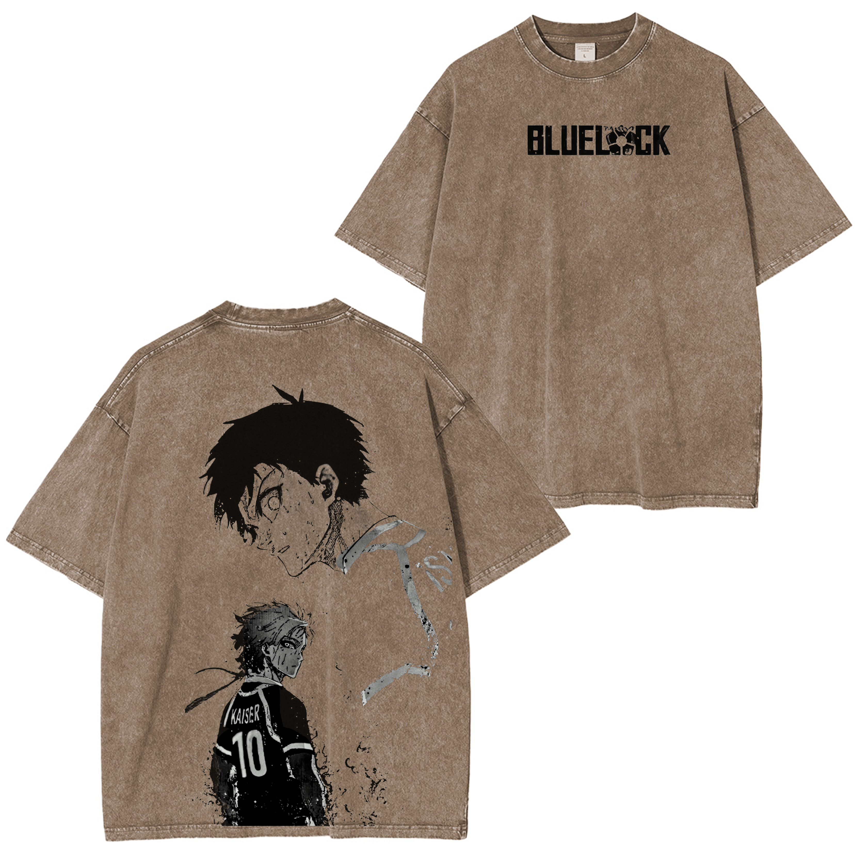 T-shirt lavé unisexe anime Blue Lock