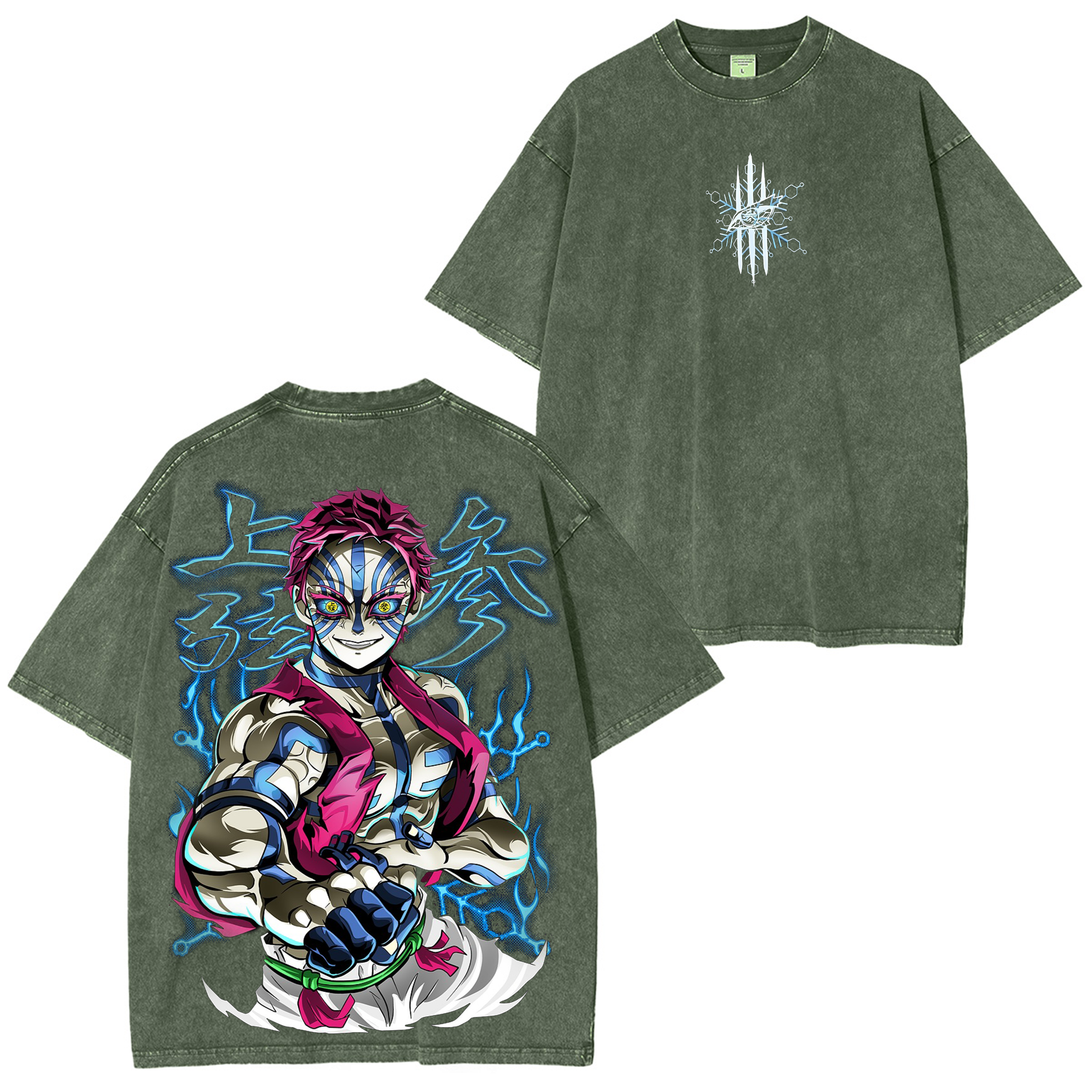 Akaza-Demon Slayer Vintage Oversize Tee