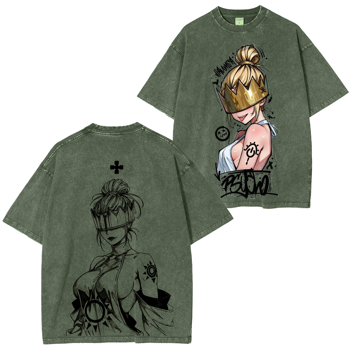 Camiseta unisex vintage lavada Haumea Fire force