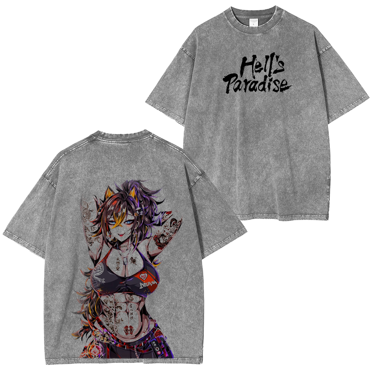Camiseta/Sudadera/Sudadera con Capucha Vintage Lavada de Genshin