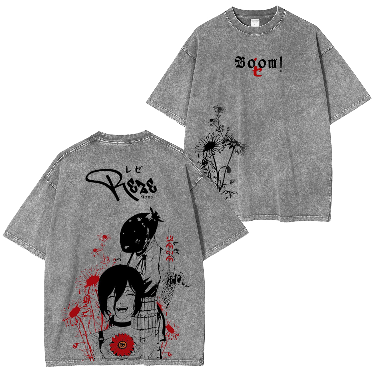 Camiseta/Sudadera con cuello redondo/Sudadera con capucha Chainsaw Man estilo vintage gastado