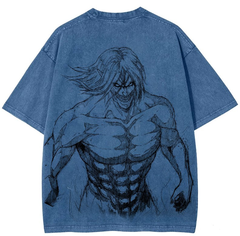 T-shirt unisexe délavé L'Attaque des Titans