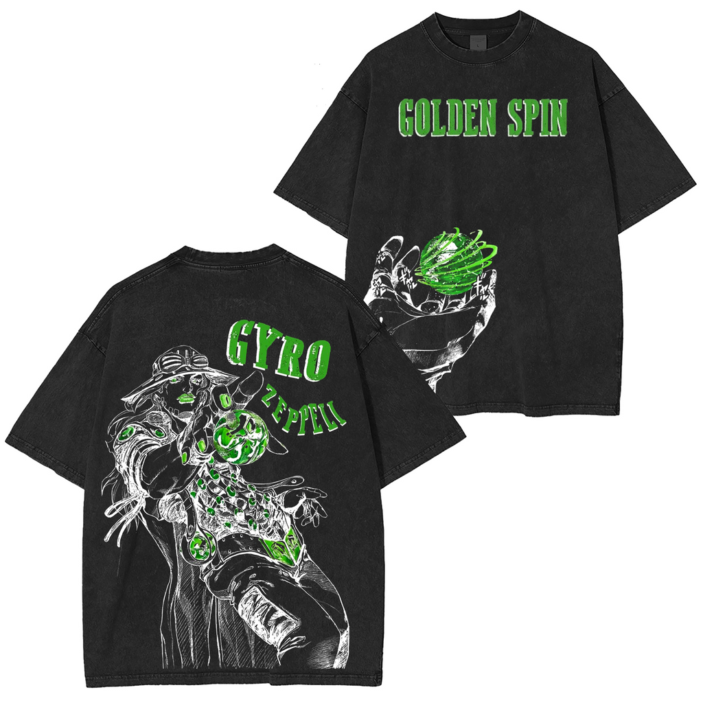 Camiseta/Sudadera de cuello redondo/Sudadera con capucha JoJo Gyro Zeppeli Lavada