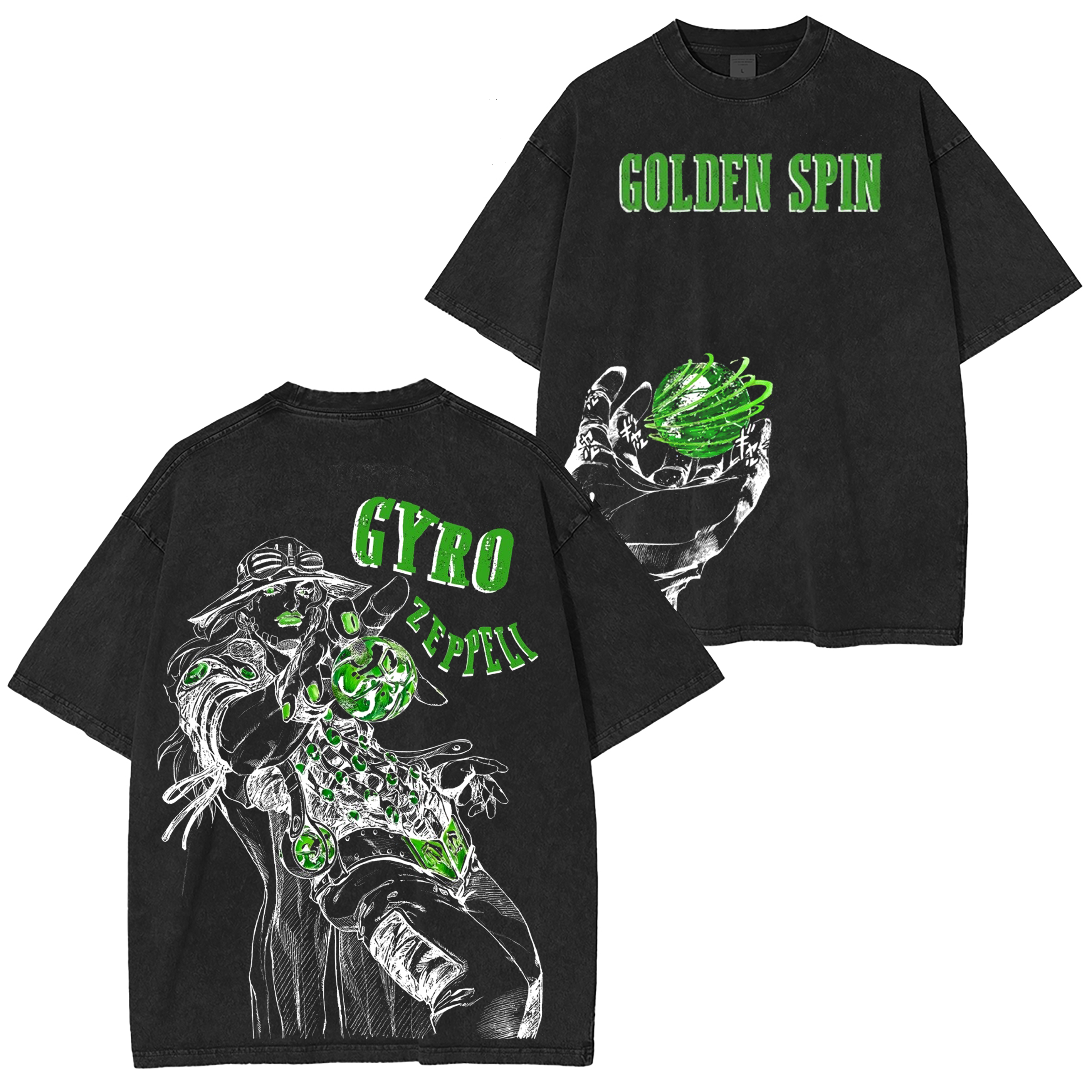 Camiseta/Sudadera de cuello redondo/Sudadera con capucha JoJo Gyro Zeppeli Lavada