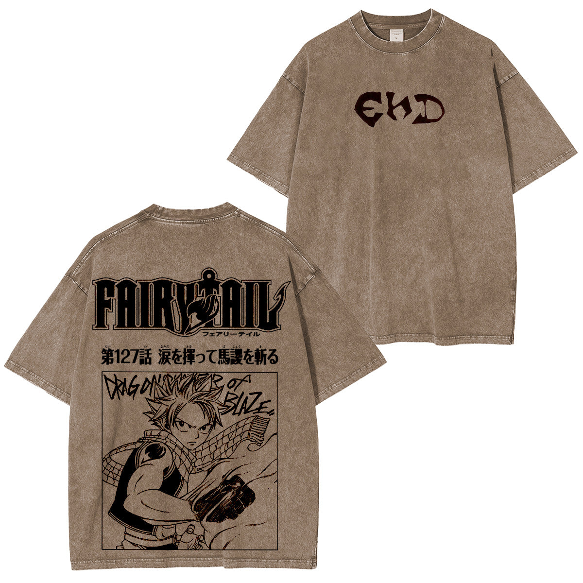 Camiseta/Sudadera de cuello redondo/Sudadera con capucha FAIRY TAIL lavado vintage