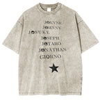 JOJO SUS Camiseta vintage de manga corta de Jojo's Bizarre Adventure con doble estampado