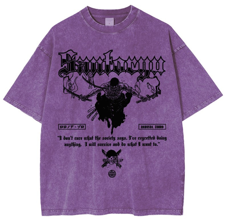 Camiseta extragrande de anime Roronoa Zoro