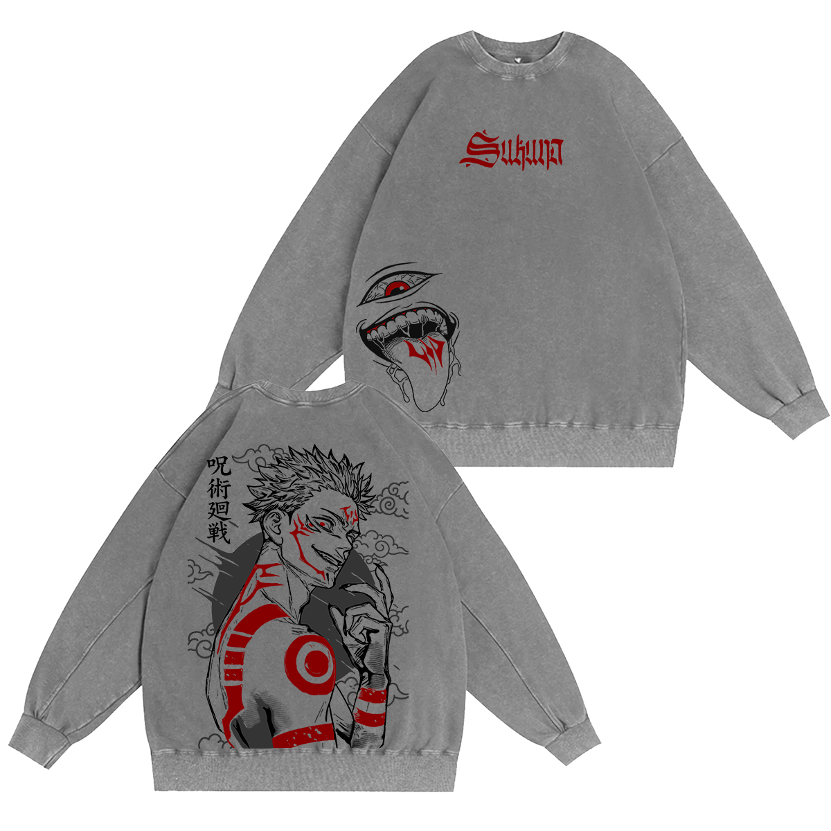 Camiseta/Sudadera/Sudadera con capucha Lavado Jujutsu Kaisen Sukuna