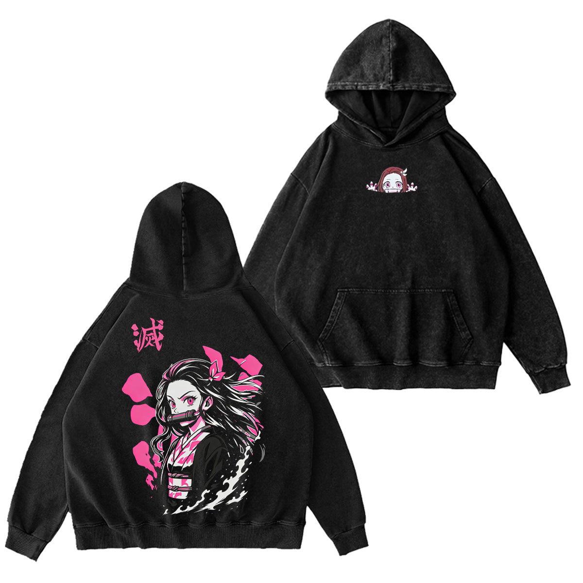 Camiseta/Sudadera/Sudadera con capucha lavada de Kamado Nezuko de Demon Slayer