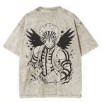 Camiseta lavada unisex Akaza Demon Slayer