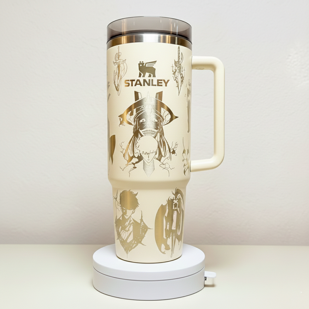 Laser Engraved Anime Stanley Tumbler Cup
