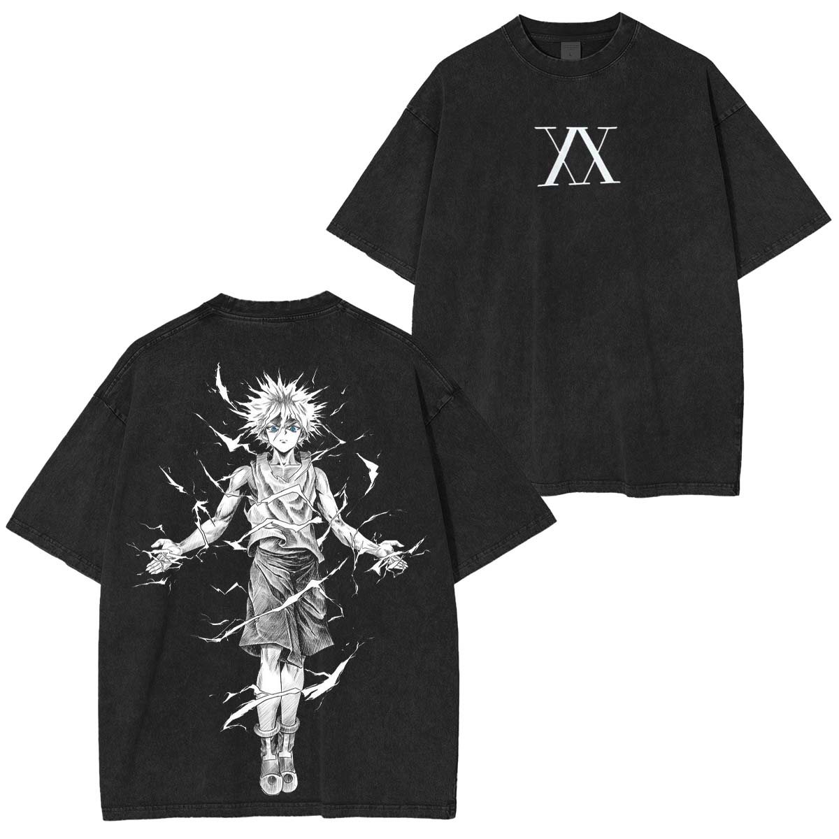 Hunter x Hunter Anime Printed Oversized Washed T-Shirt