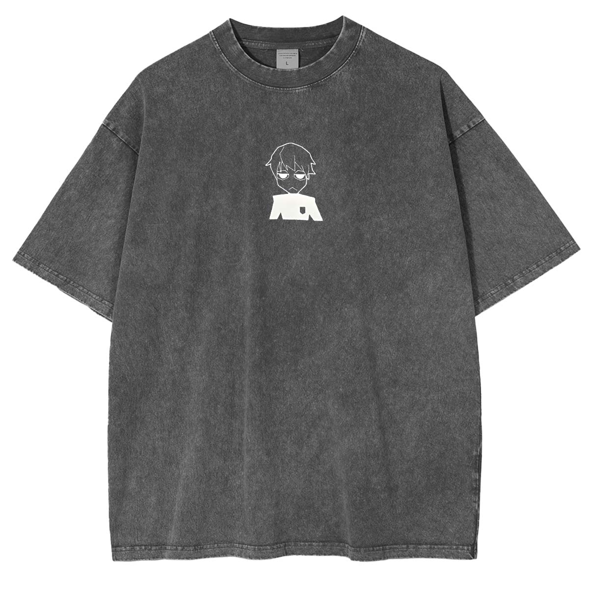 T-shirt lavé imprimé double Anime Blue Lock StrikerT-shirt lavé imprimé double Anime Striker