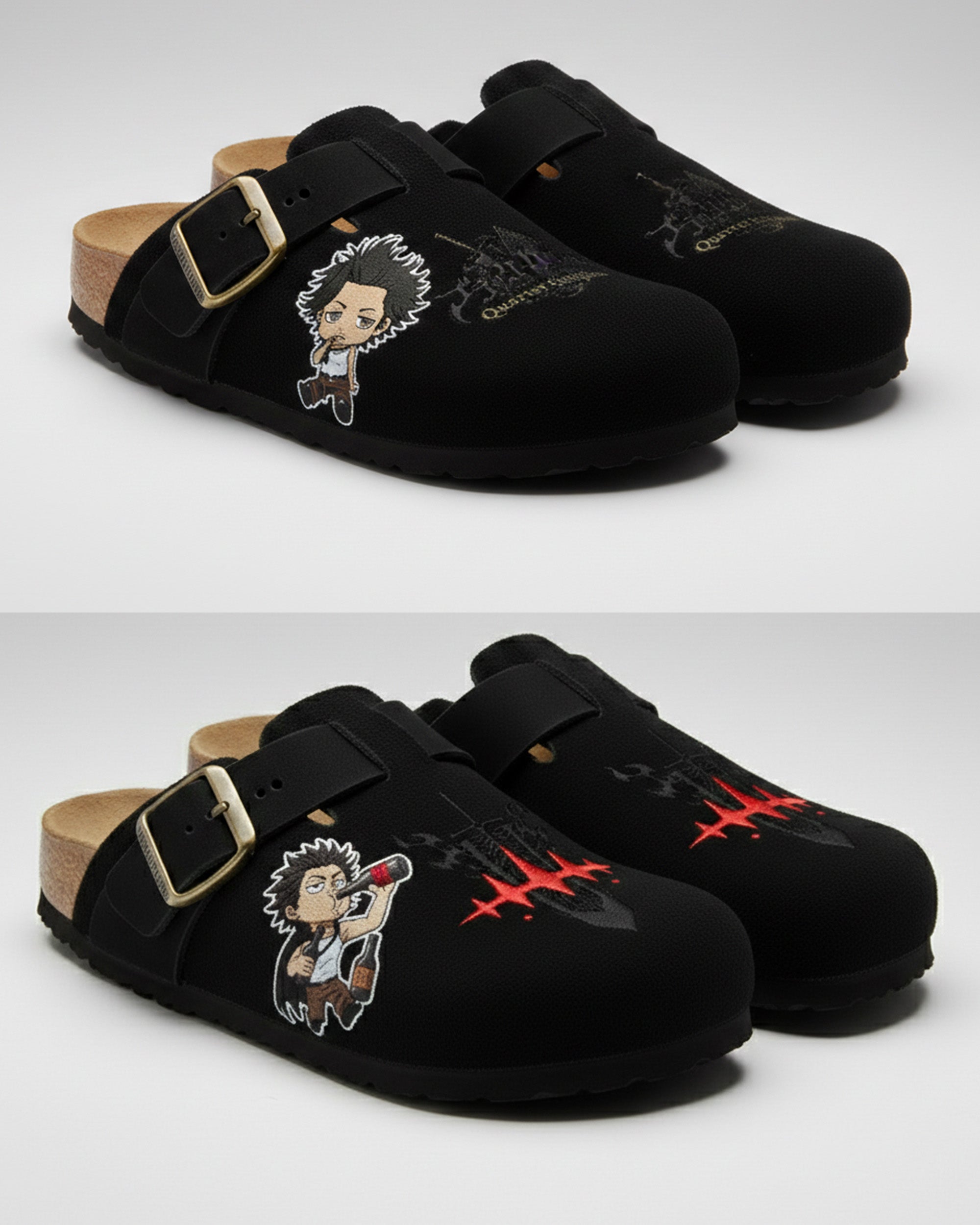 Black Clover Anime Unisex Boston Plantilla Blanda Cuero Ante