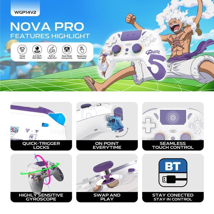 Fantech Nova Pro WGP14V2 Luffy Gear 5 Limited Edition Gamepad Dual Mod
