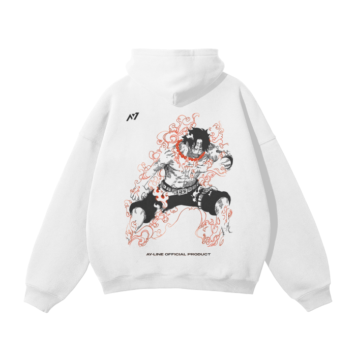 Sudadera con capucha blanca Flame Rogue Streetwear