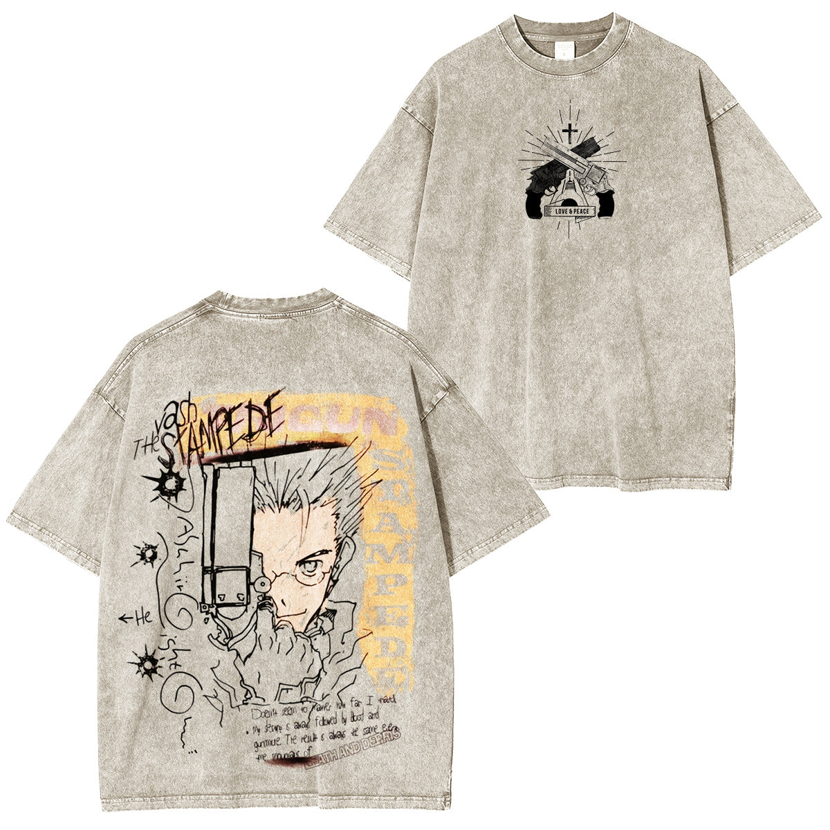 Camiseta/Sudadera/Gorra lavada vintage de Trigun: Vash the Stampede