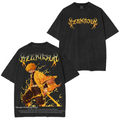 Camiseta Vintage Gráfica Kyojuro Rengoku Demon Slayer Anime