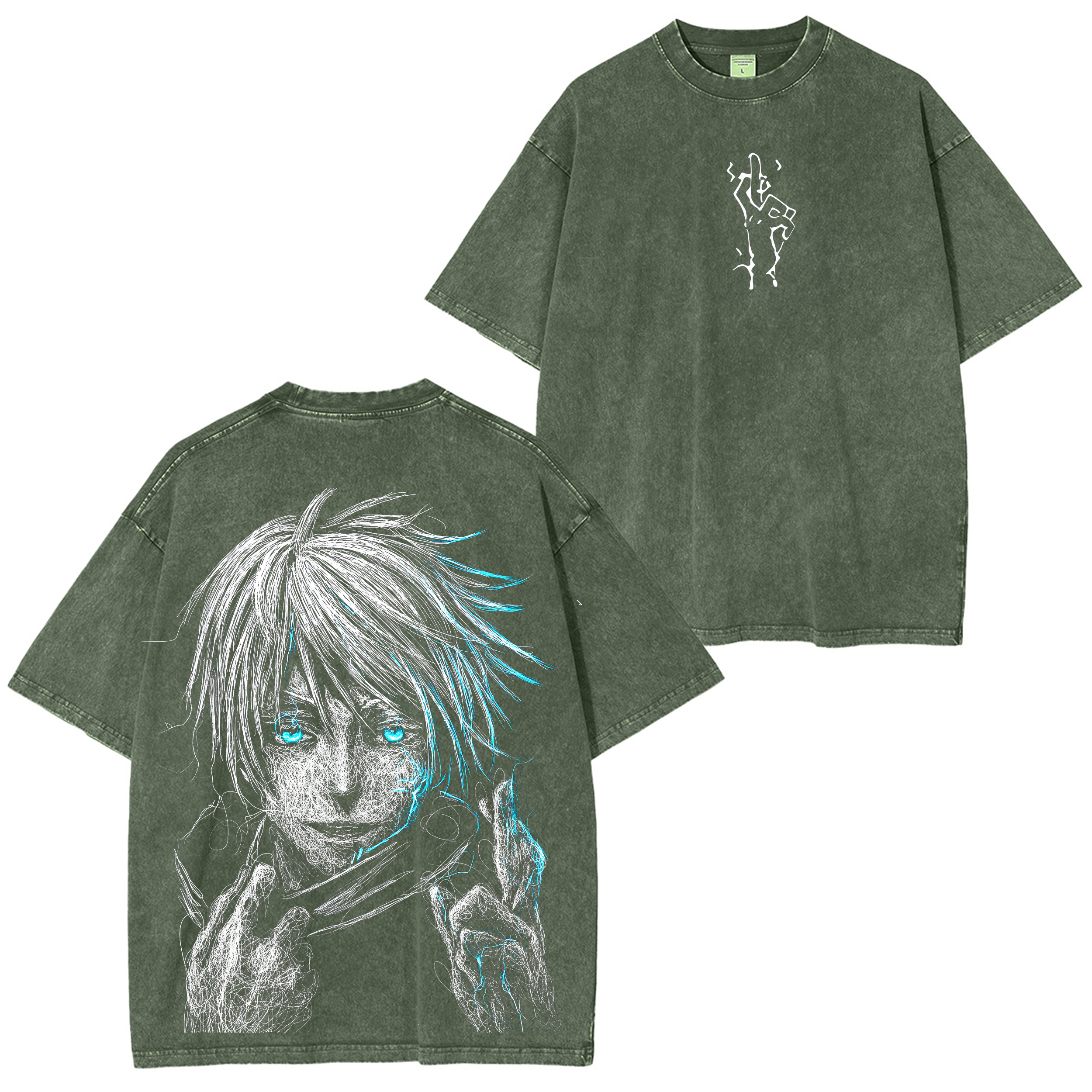 Camiseta Lavada Unisex Vintage Satoru Gojo