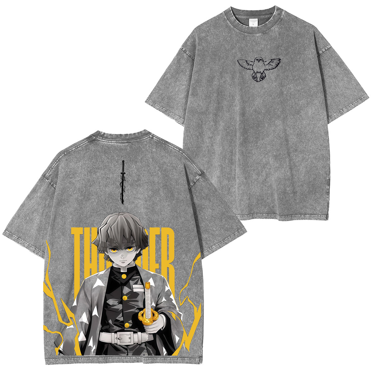Zenitsu Anime Unisex Washed T-Shirt