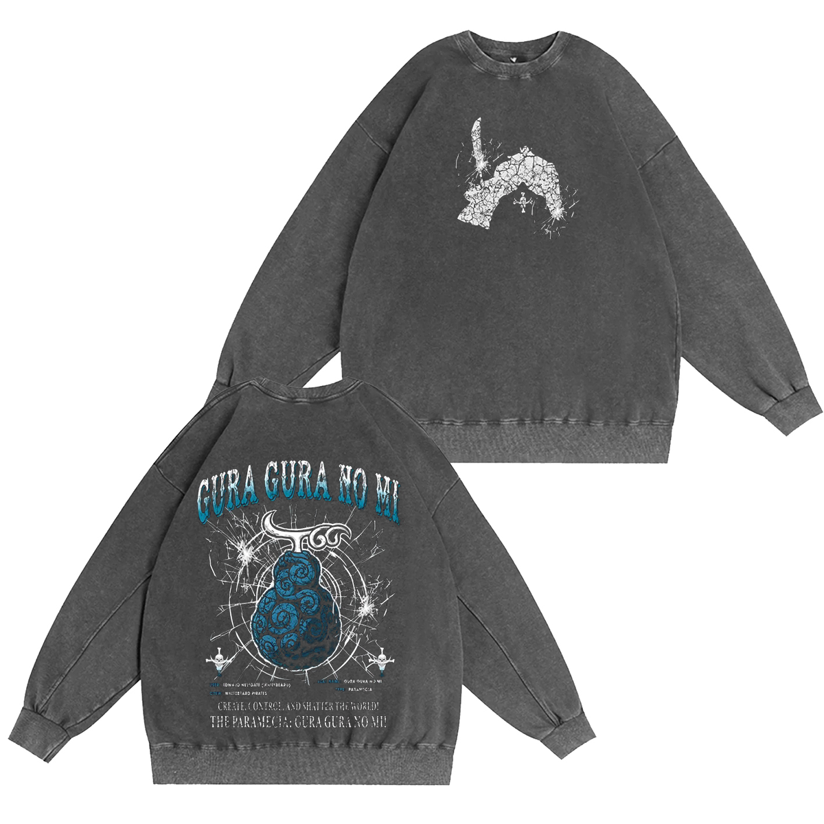 Gura Gura no Mi-One Piece Vintage Washed T-shirt/Crewneck/Hoodie
