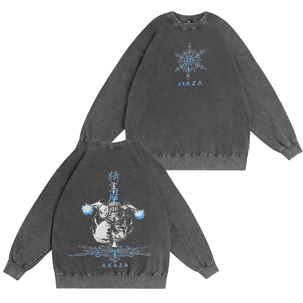 Akaza-Demon Slayer Vintage Washed T-shirt/Crewneck/Hoodie